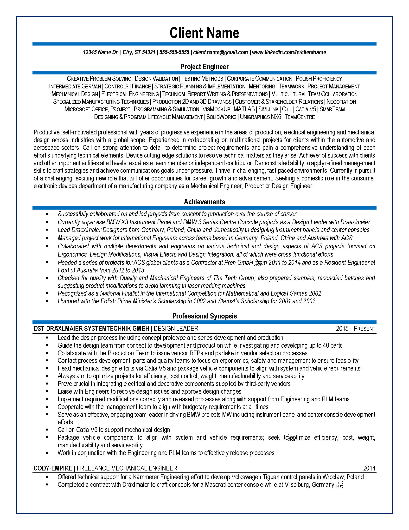 view sample resume